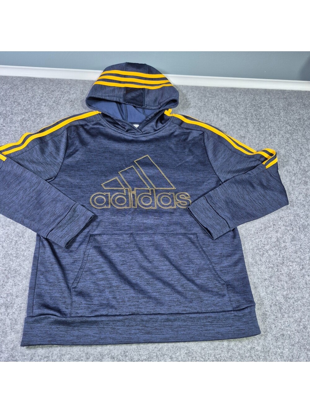 Adidas Youth Blue &  Yellow Sz XL (18/20) Hoodiie Pullover Logo